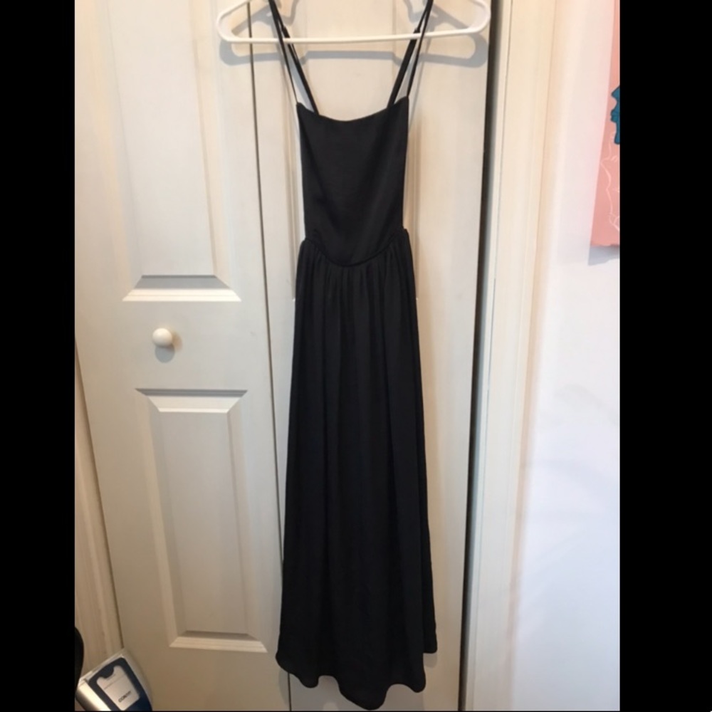 Urban Outfitters black maxi dress with tie back
